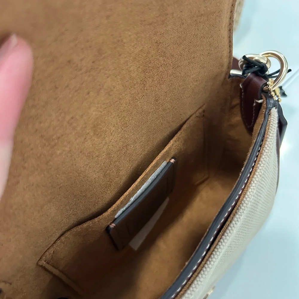 Coach Canvas Leather Small Saddle Crossbody Bag NWT - Picture 4 of 4